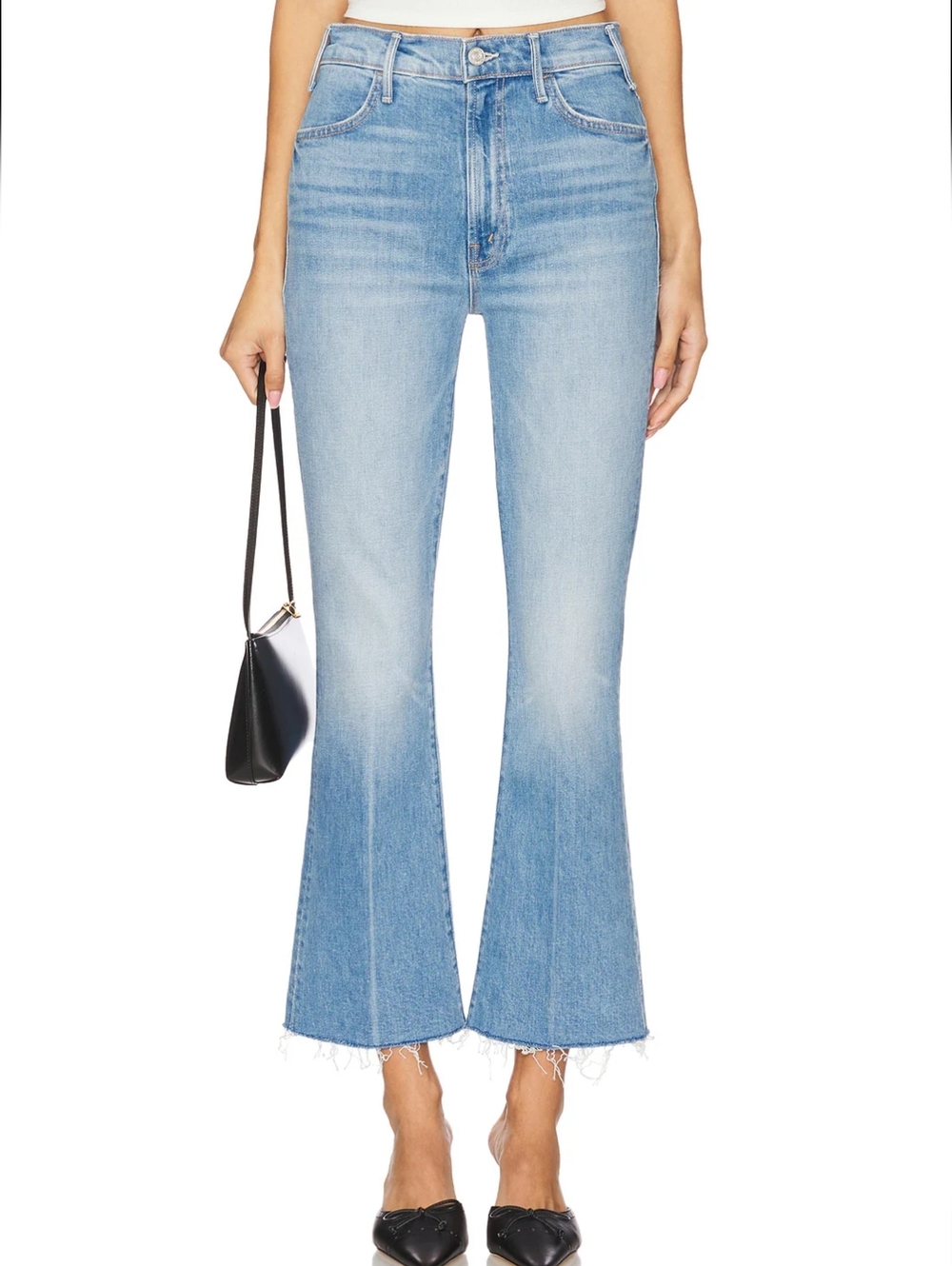 Mother The Hustler Ankle Fray Flare Ankle Jeans in No Offense But